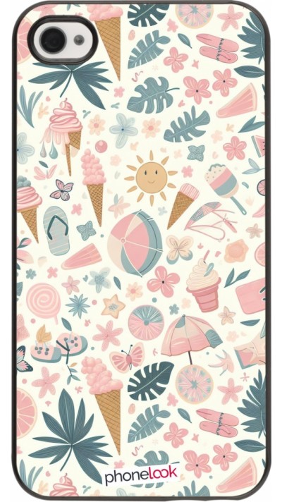 Coque iPhone 4/4s - Summer Pink Pattern