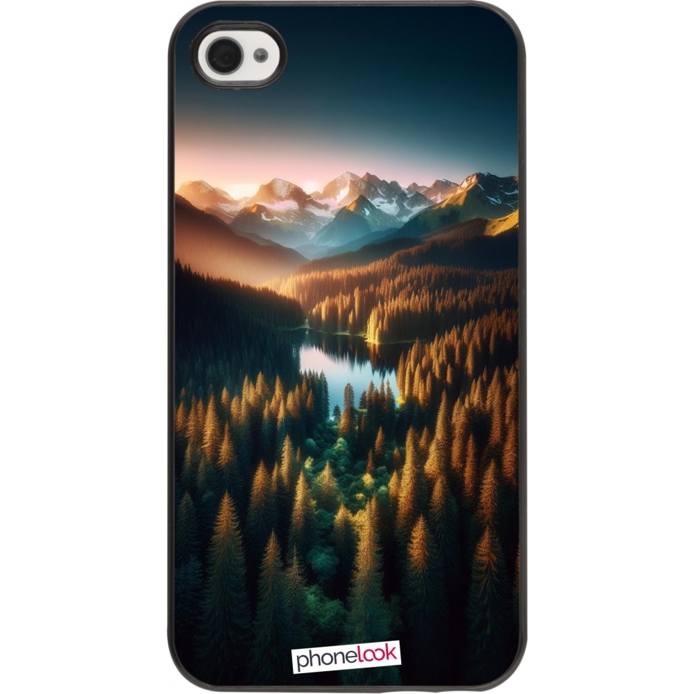 Coque iPhone 4/4s - Sunset Forest Lake