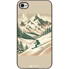 Coque iPhone 4/4s - Vintage Ski Mountain