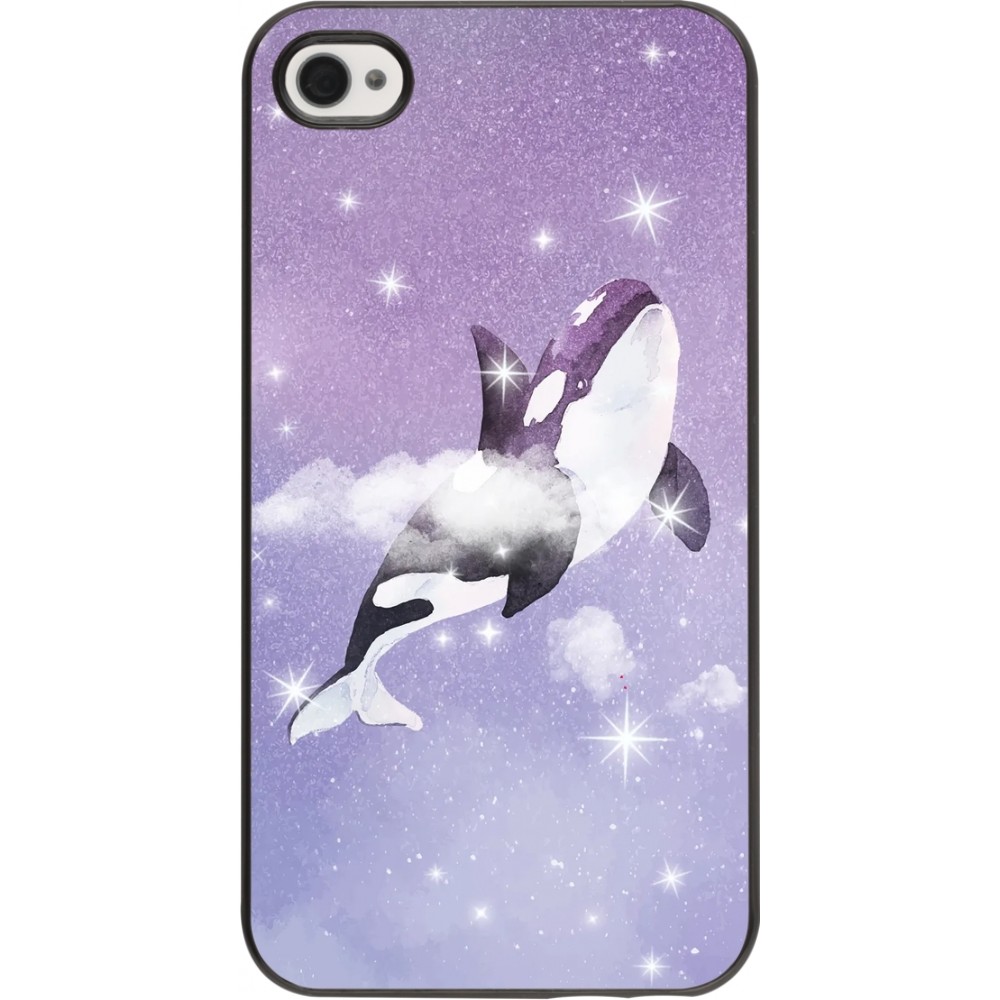 Coque iPhone 4/4s - Whale in sparking stars