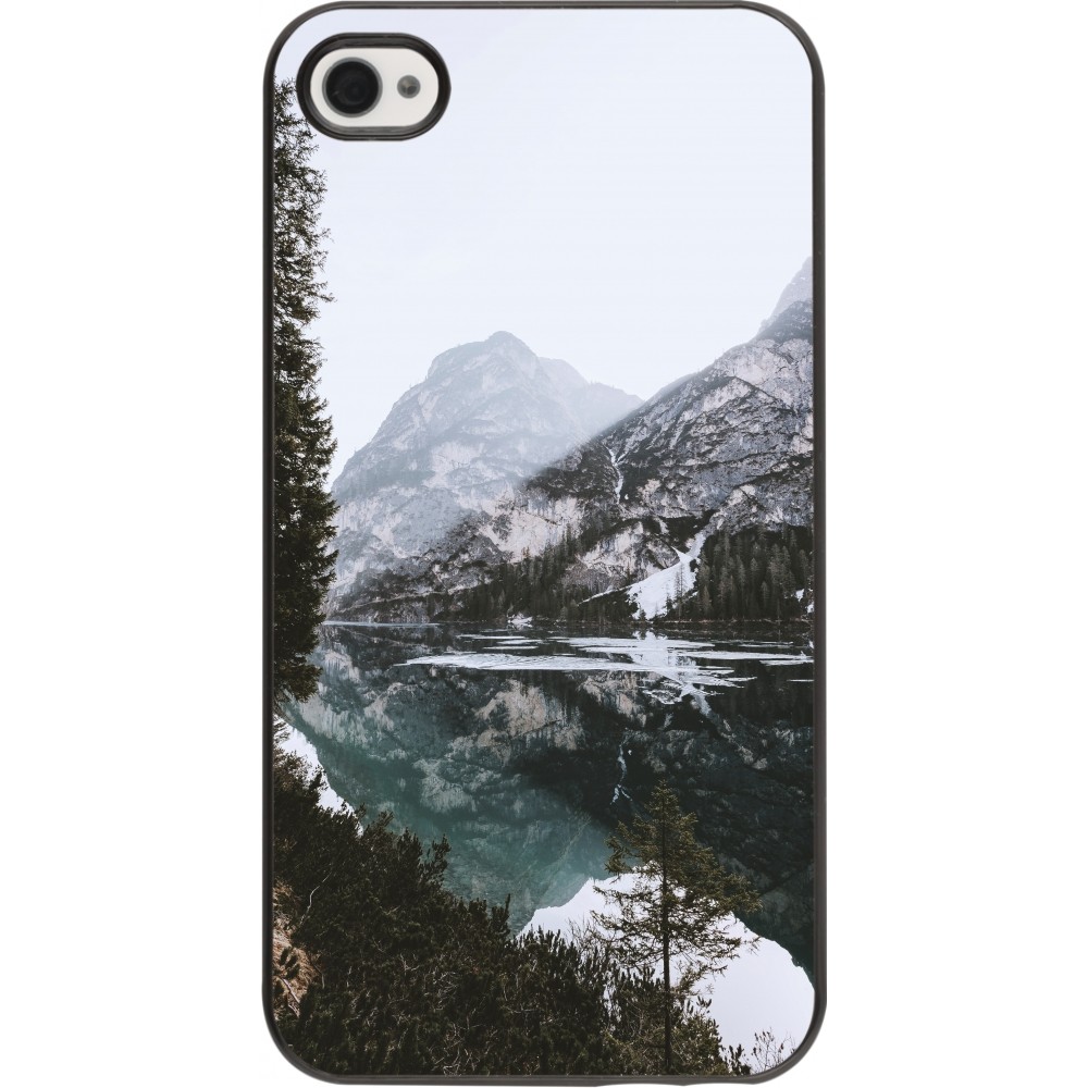 iPhone 4/4s Case Hülle - Winter 22 snowy mountain and lake