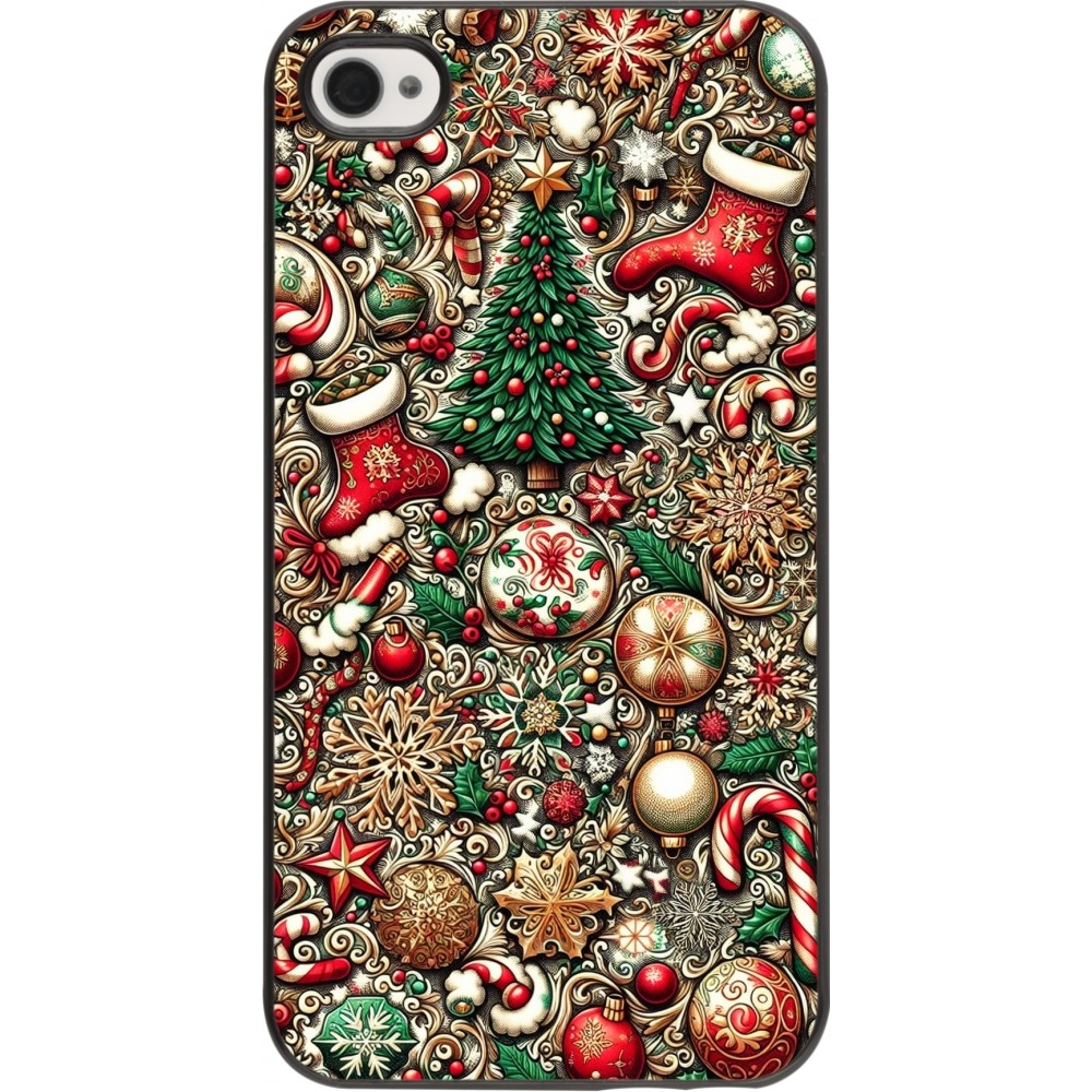 iPhone 4/4s Case Hülle - Weihnachten 2023 Mikromuster