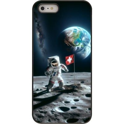 Coque iPhone 5/5s / SE (2016) - Astro Suisse sur lune