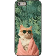 Coque iPhone 5/5s / SE (2016) - Cat Summer Palms