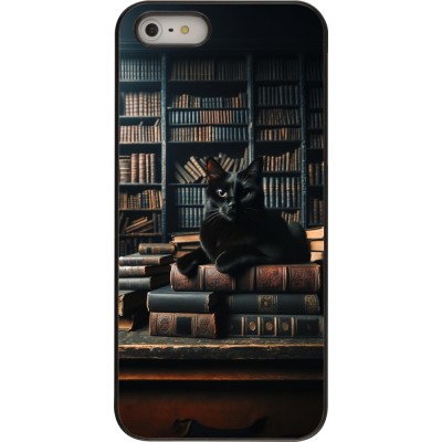 Coque iPhone 5/5s / SE (2016) - Chat livres sombres