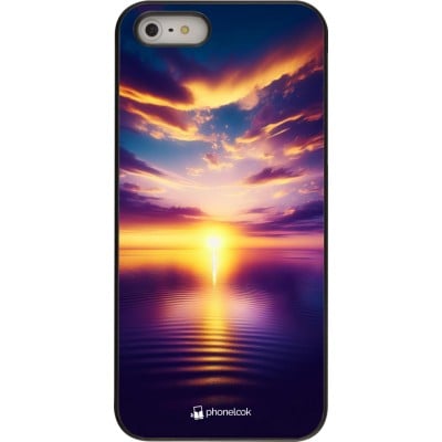 Coque iPhone 5/5s / SE (2016) - Coucher soleil jaune violet