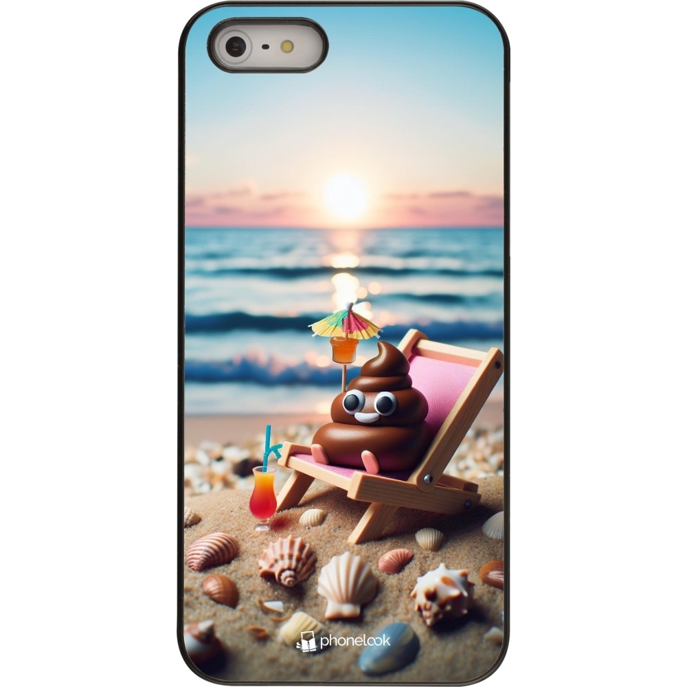 Coque iPhone 5/5s / SE (2016) - Emoji caca sur chaise longue