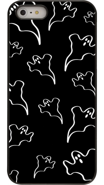 Coque iPhone 5/5s / SE (2016) - Halloween 2024 black and white ghosts