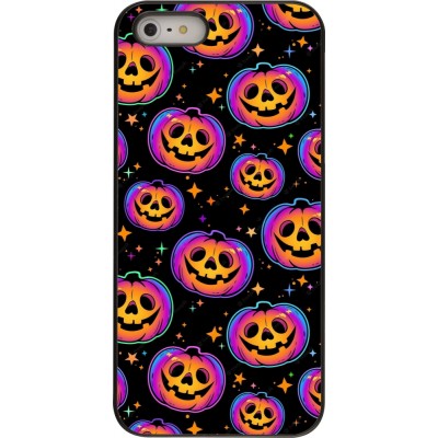 Coque iPhone 5/5s / SE (2016) - Halloween 2024 rainbow pumpkins