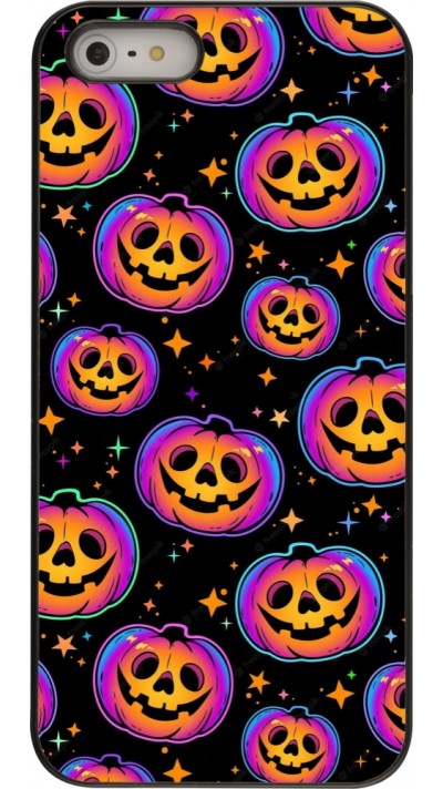 Coque iPhone 5/5s / SE (2016) - Halloween 2024 rainbow pumpkins