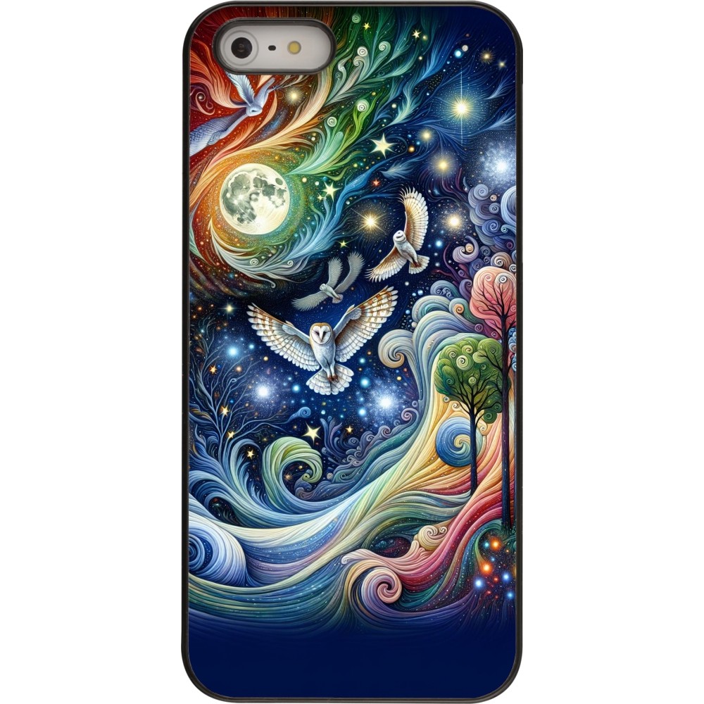 Coque iPhone 5/5s / SE (2016) - hibou volant floral