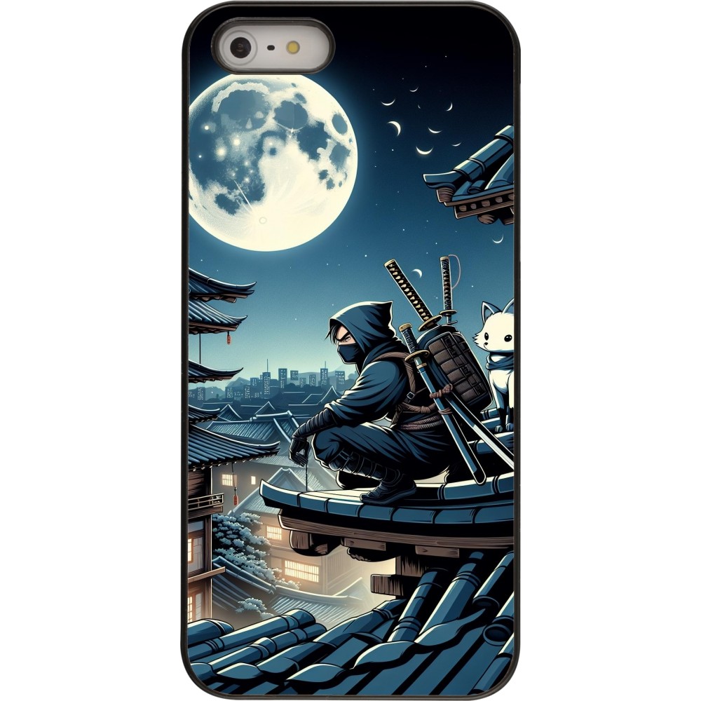 Coque iPhone 5/5s / SE (2016) - Ninja sous la lune