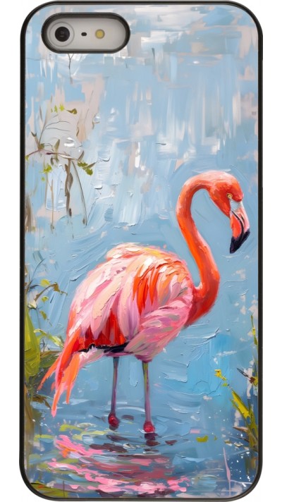 Coque iPhone 5/5s / SE (2016) - Paint Flamingo