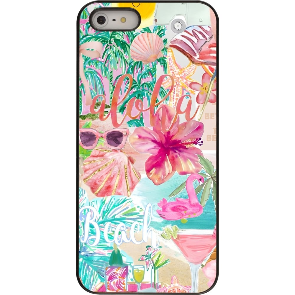 Coque iPhone 5/5s / SE (2016) - Preppy Collage Aloha