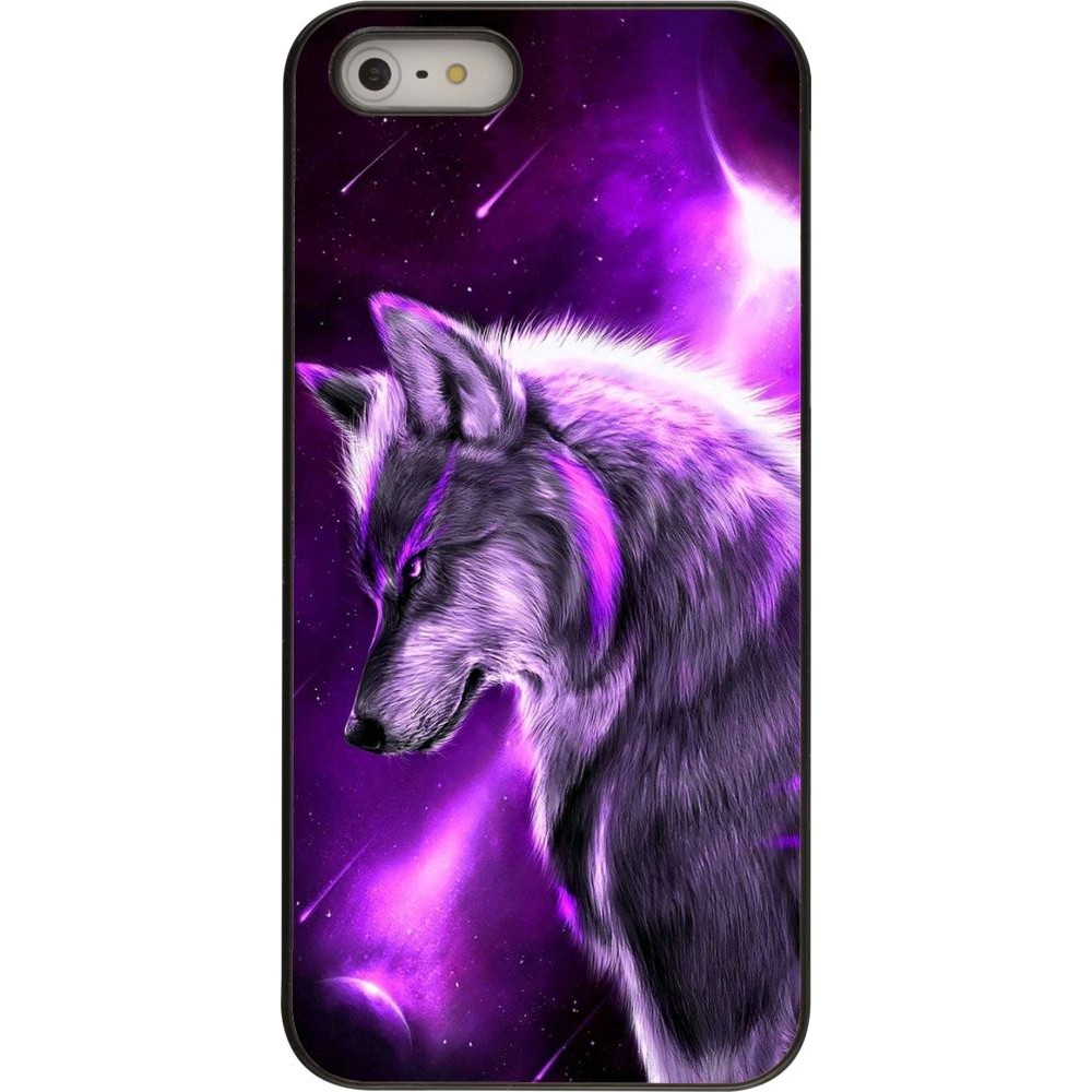 Coque iPhone 5/5s / SE (2016) - Purple Sky Wolf