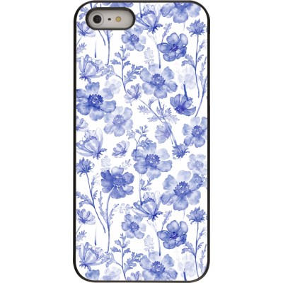 Coque iPhone 5/5s / SE (2016) - Spring 23 watercolor blue flowers