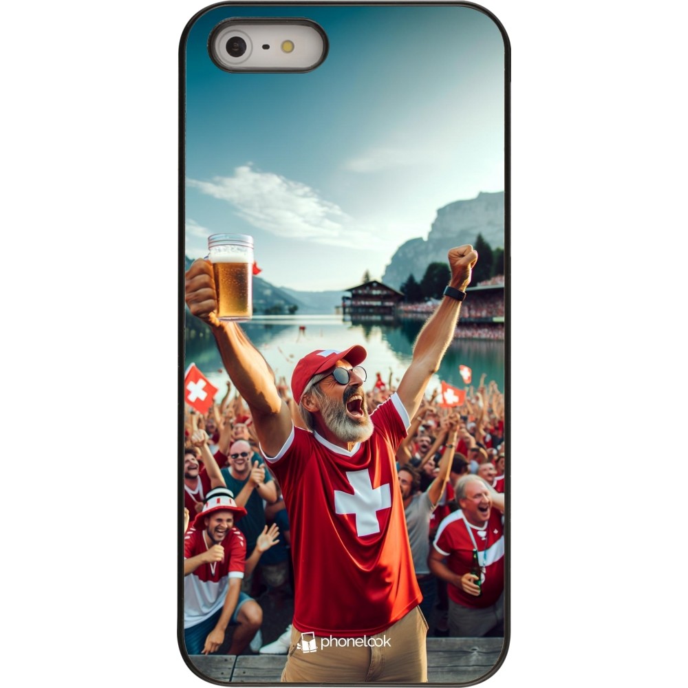 Coque iPhone 5/5s / SE (2016) - Victoire suisse fan zone Euro 2024