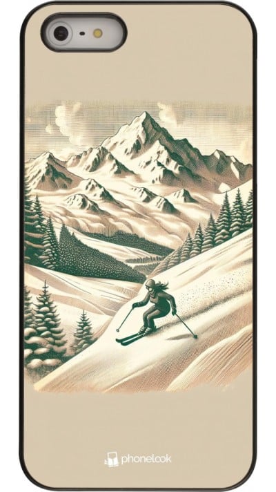 Coque iPhone 5/5s / SE (2016) - Vintage Ski Mountain