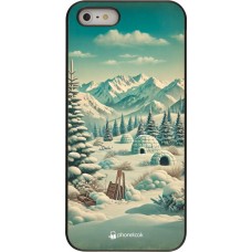 Coque iPhone 5/5s / SE (2016) - Vintage Snowy Mountain Igloo