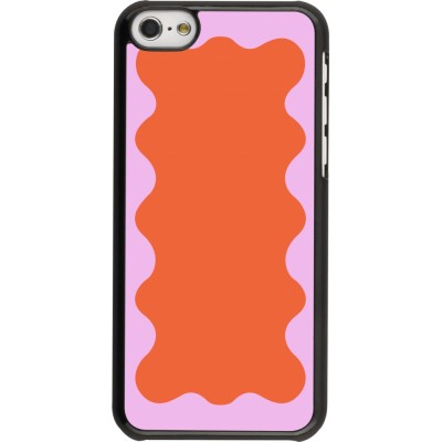 Coque iPhone 5c - Wavy Rectangle Orange Pink