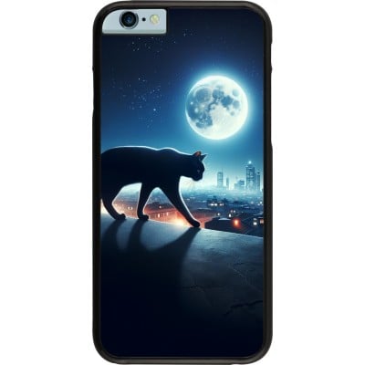 Coque iPhone 6/6s - Chat noir sous la pleine lune