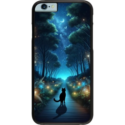 Coque iPhone 6/6s - Chat noir promenade