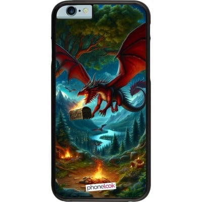 Coque iPhone 6/6s - Dragon Volant Forêt Trésor