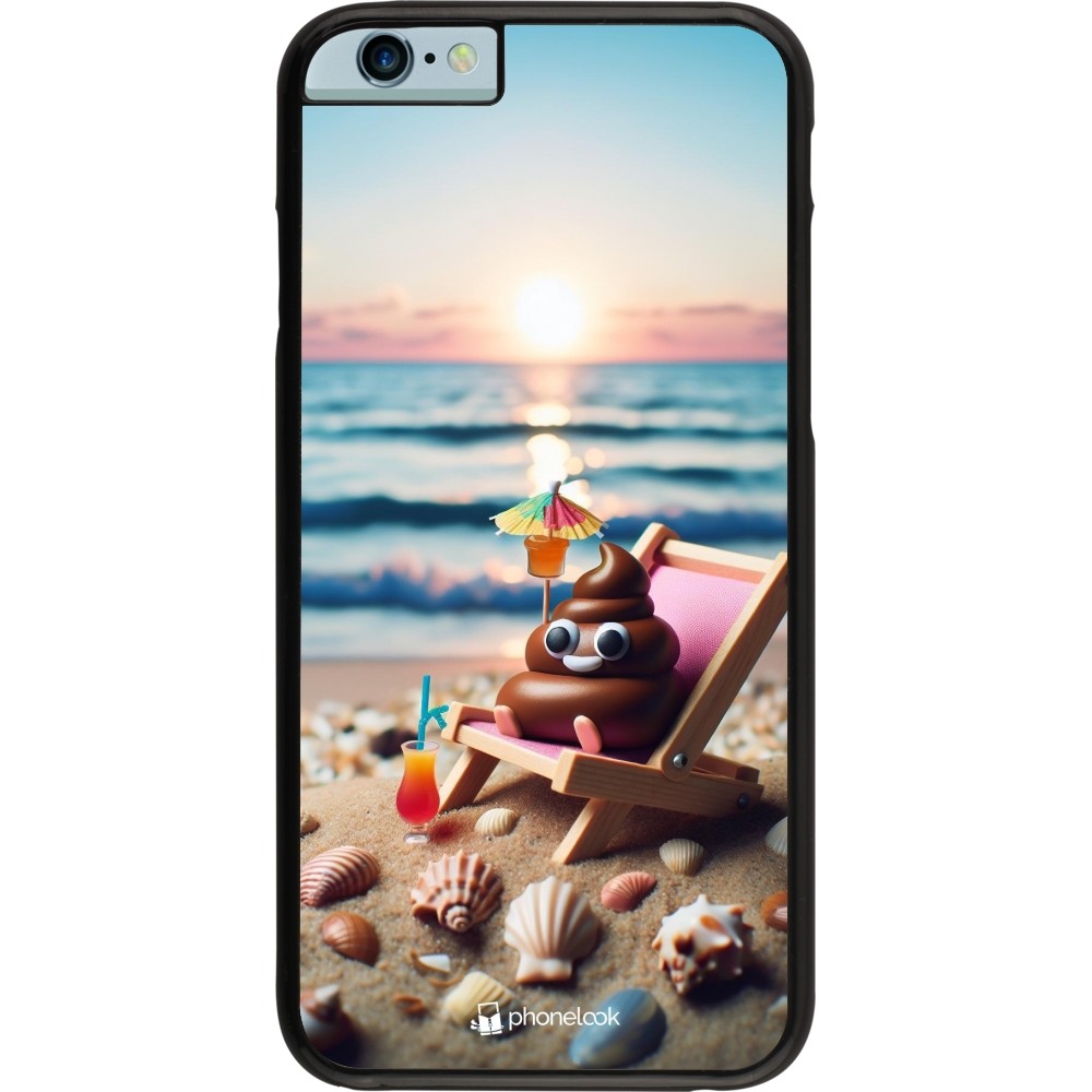 Coque iPhone 6/6s - Emoji caca sur chaise longue