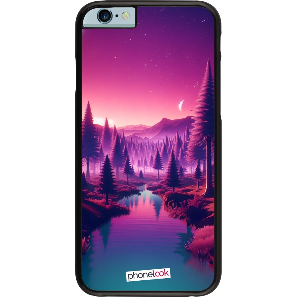 Coque iPhone 6/6s - Paysage Violet-Rose