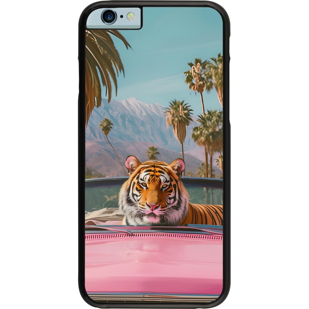 Coque iPhone 6/6s - Tigre voiture rose