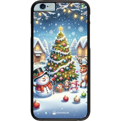 Coque iPhone 6/6s - Noël 2023 bonhomme de neige et sapin