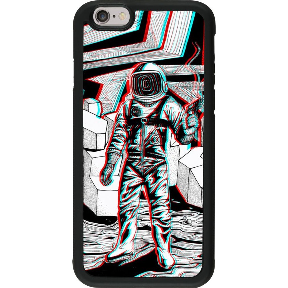 Coque iPhone 6/6s - Silicone rigide noir Anaglyph Astronaut