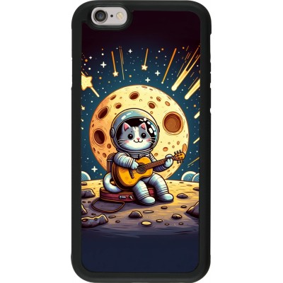 Coque iPhone 6/6s - Silicone rigide noir AstroCat RockLune