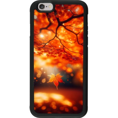 Coque iPhone 6/6s - Silicone rigide noir Automne Magique Orange