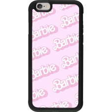 Coque iPhone 6/6s - Silicone rigide noir Barbie light pink pattern