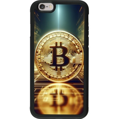 Coque iPhone 6/6s - Silicone rigide noir Bitcoin Standing