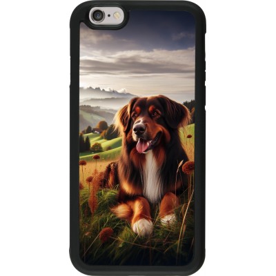 Coque iPhone 6/6s - Silicone rigide noir Chien Campagne Suisse