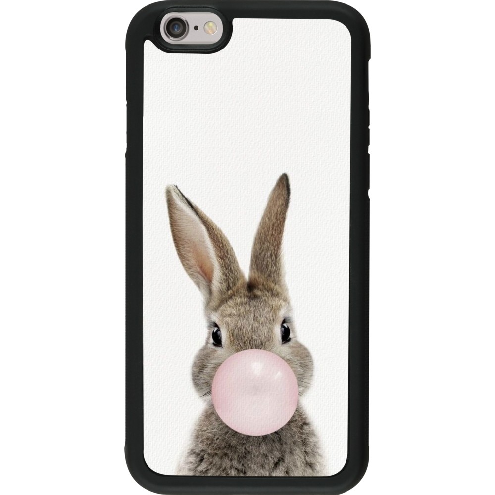 Coque iPhone 6/6s - Silicone rigide noir Easter 2023 bubble gum bunny