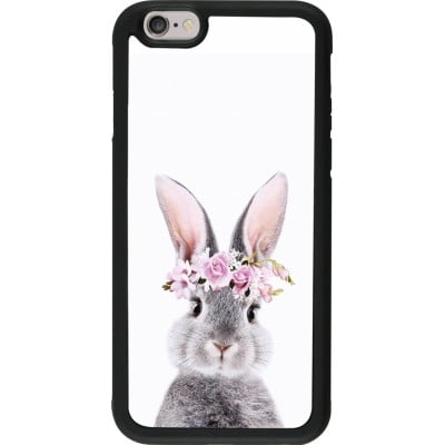 Coque iPhone 6/6s - Silicone rigide noir Easter 2023 flower bunny