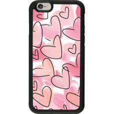 Coque iPhone 6/6s - Silicone rigide noir Easter 2023 pink hearts