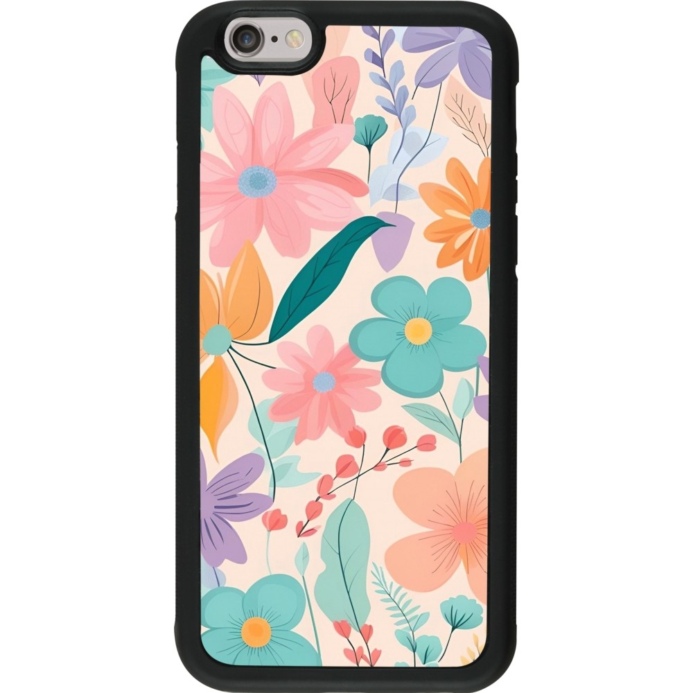 Coque iPhone 6/6s - Silicone rigide noir Easter 2024 spring flowers