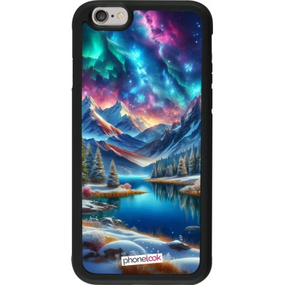 Coque iPhone 6/6s - Silicone rigide noir Fantasy Mountain Lake Sky Stars