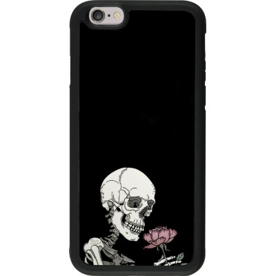 Coque iPhone 6/6s - Silicone rigide noir Halloween 2023 rose and skeleton