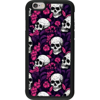 Coque iPhone 6/6s - Silicone rigide noir Halloween 2024 romantic skulls