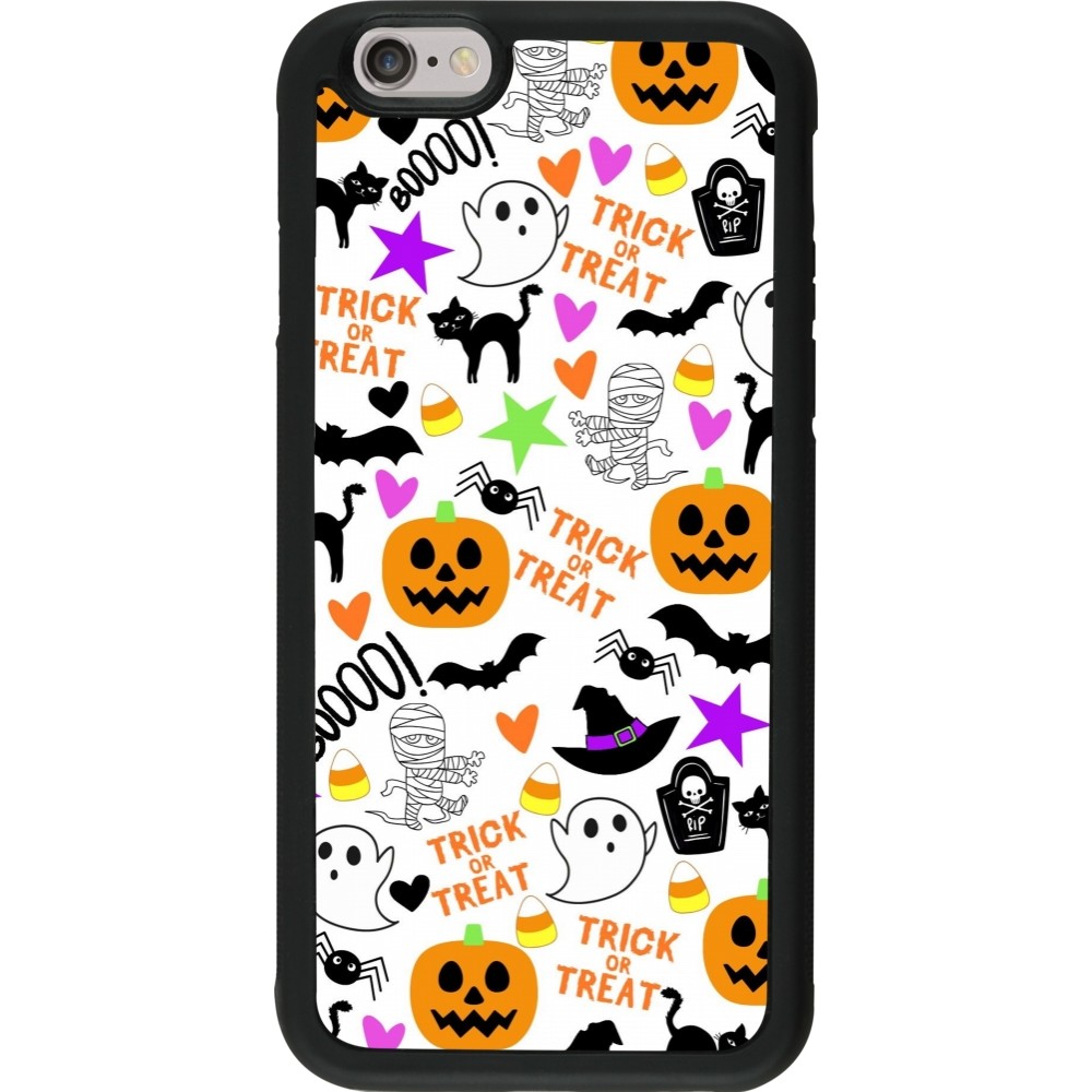 Coque iPhone 6/6s - Silicone rigide noir Halloween 2024 trick or treat