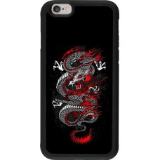 Coque iPhone 6/6s - Silicone rigide noir Japanese style Dragon Tattoo Red Black