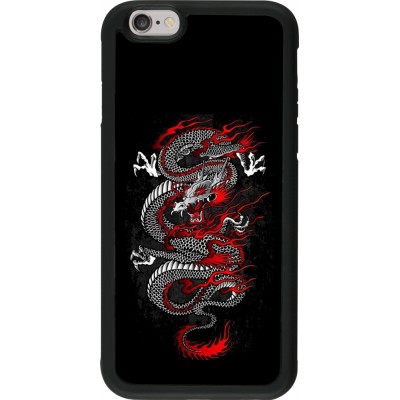 Coque iPhone 6/6s - Silicone rigide noir Japanese style Dragon Tattoo Red Black