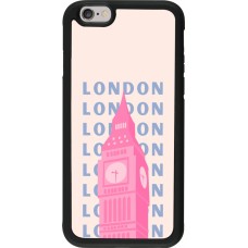 Coque iPhone 6/6s - Silicone rigide noir London Pink Print