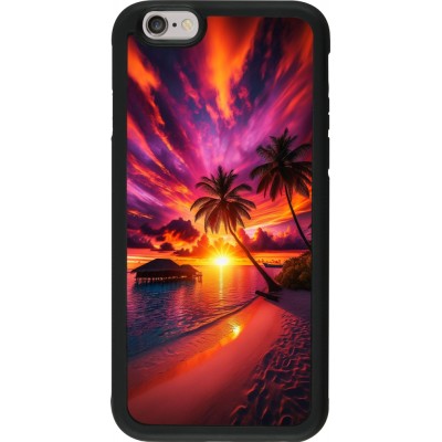 Coque iPhone 6/6s - Silicone rigide noir Maldives Dusk Bliss