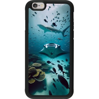 Coque iPhone 6/6s - Silicone rigide noir Manta Lagon Nettoyage